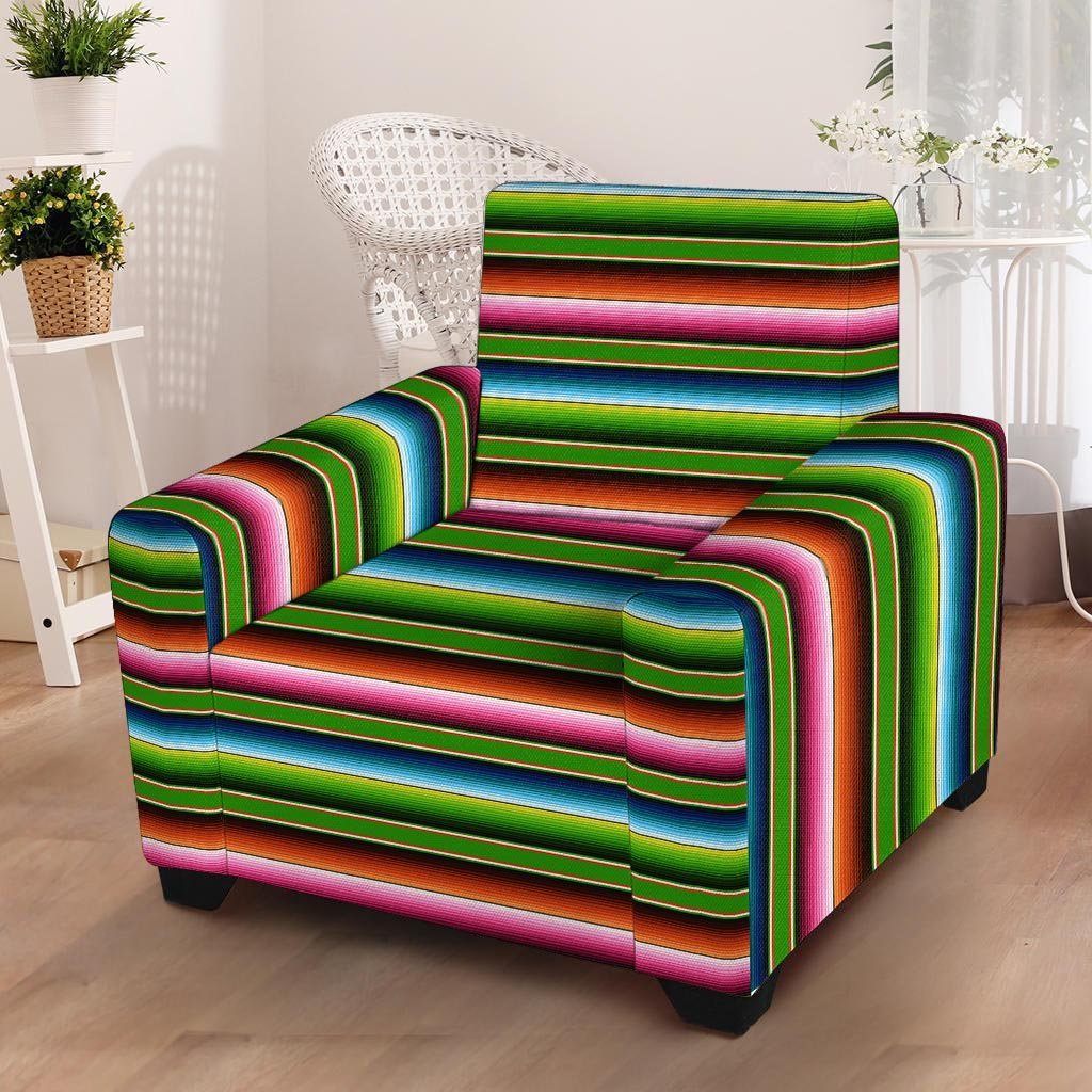 Baja Mexican Print Armchair Cover-grizzshop