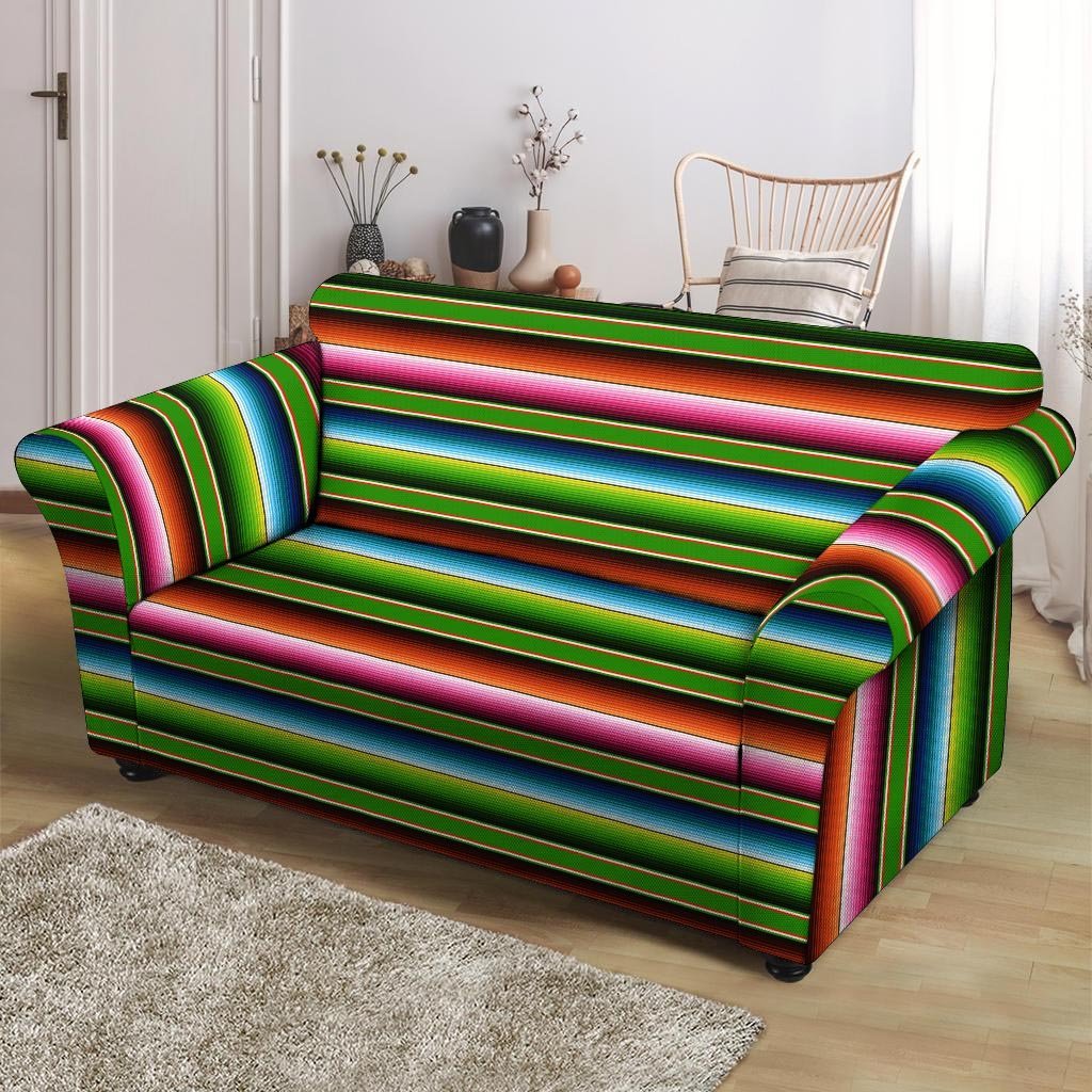 Baja Mexican Print Loveseat Cover-grizzshop