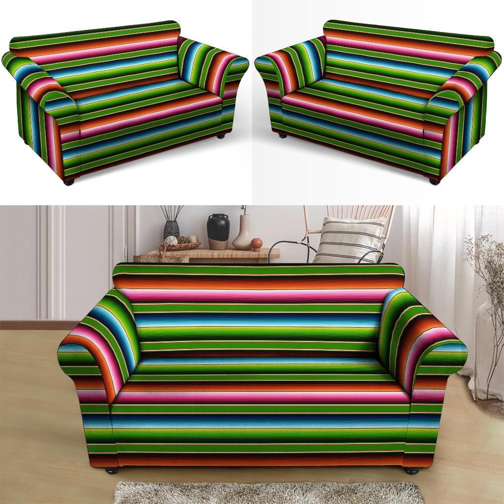 Baja Mexican Print Loveseat Cover-grizzshop