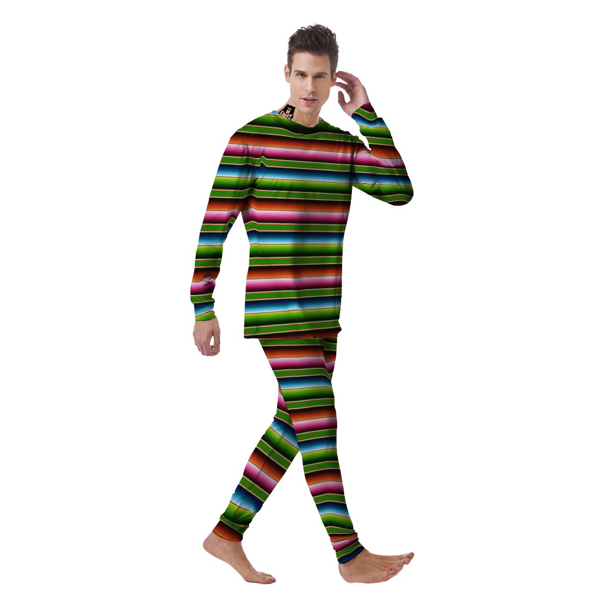 Baja Mexican Print Men's Pajamas-grizzshop