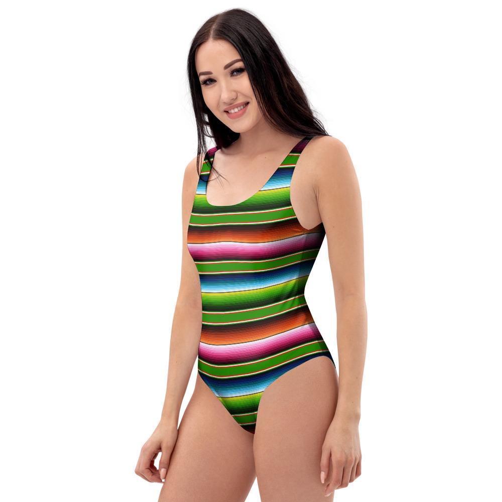 Baja Mexican Print One Piece Swimsuite-grizzshop