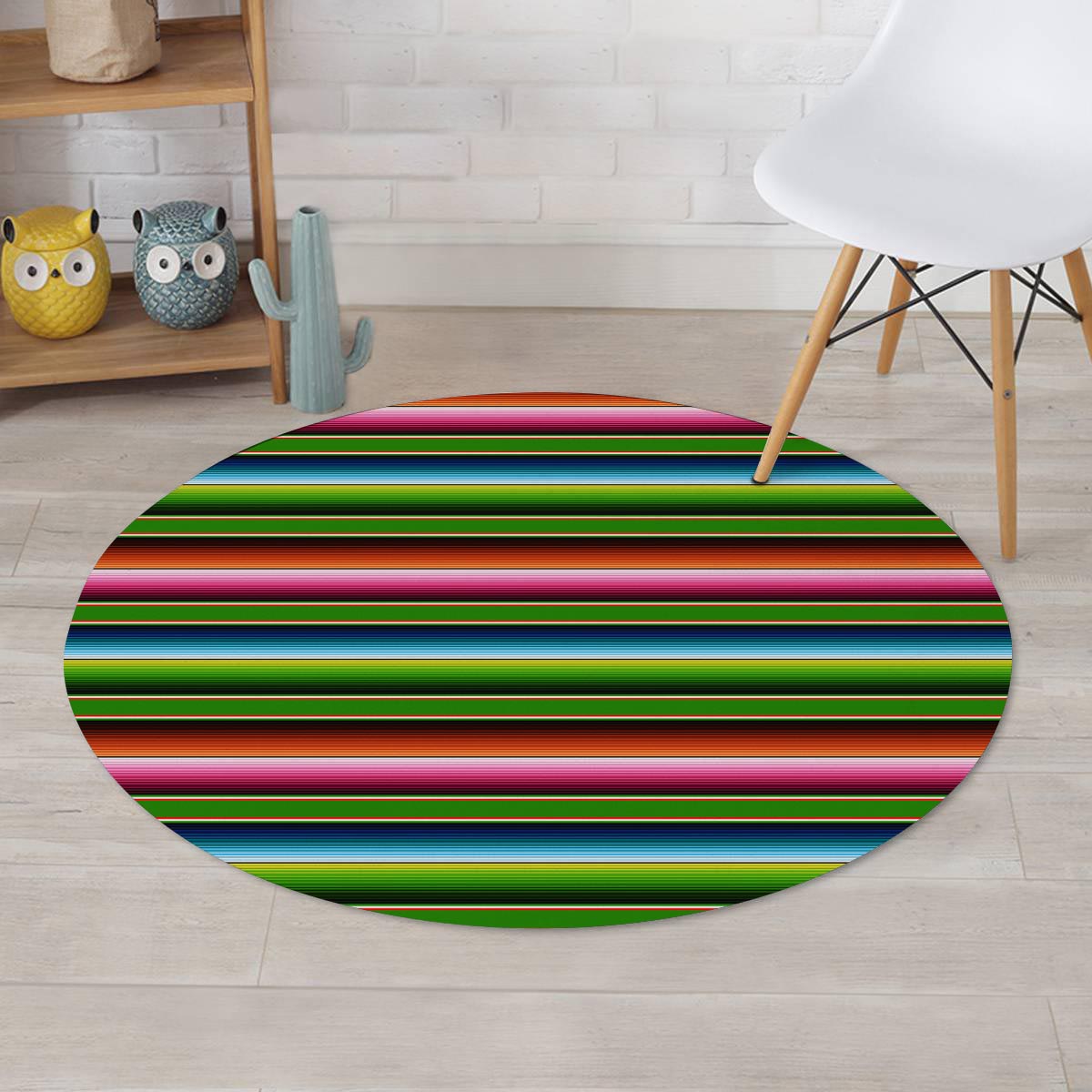 Baja Mexican Print Round Rug-grizzshop