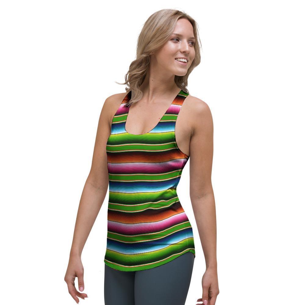 Baja Mexican Print Women's Racerback Tank Top-grizzshop