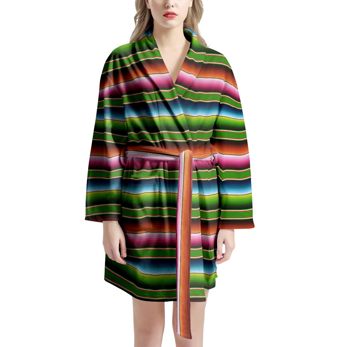 Baja Mexican Print Women's Robe-grizzshop