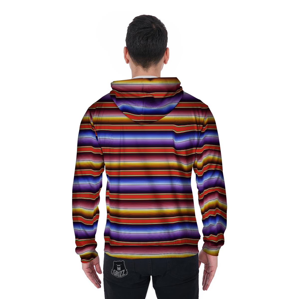 Baja Print Men's Zip Up Hoodie-grizzshop