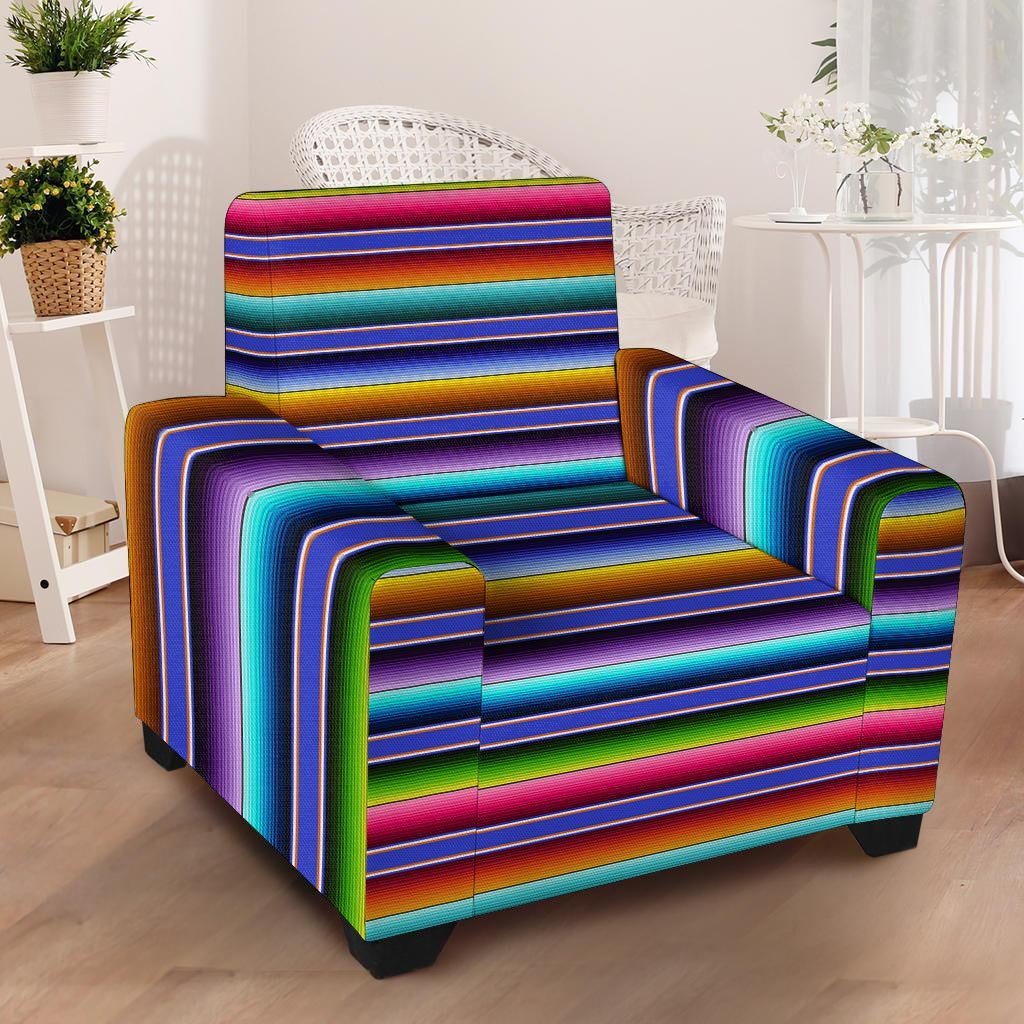 Baja Serape Mexican Armchair Cover-grizzshop