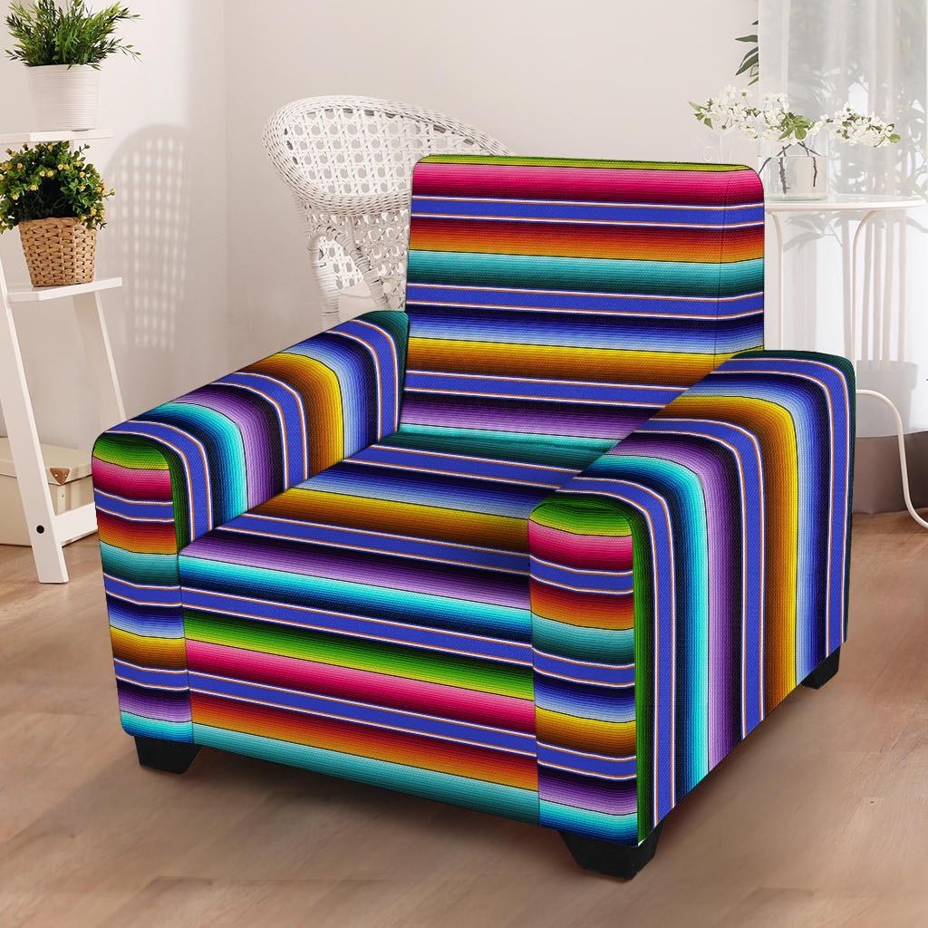 Baja Serape Mexican Armchair Cover-grizzshop