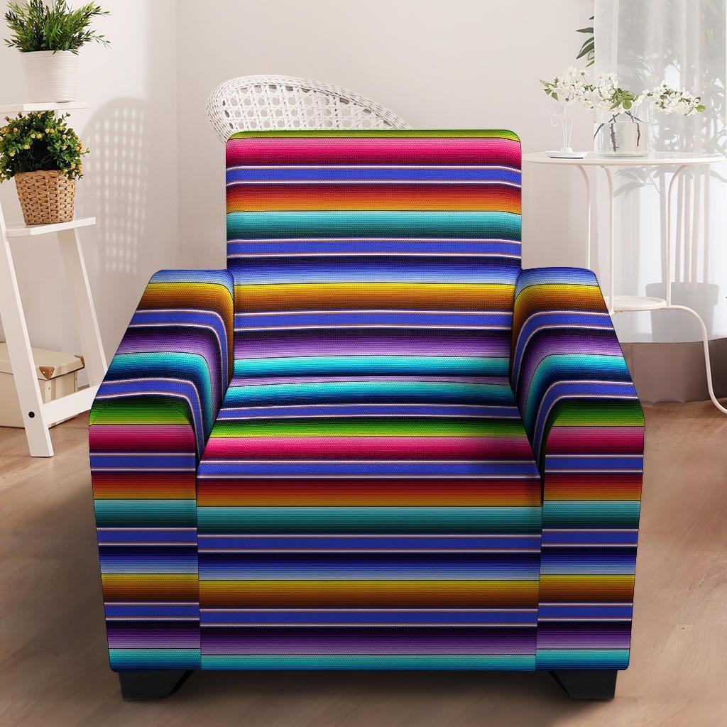 Baja Serape Mexican Armchair Cover-grizzshop