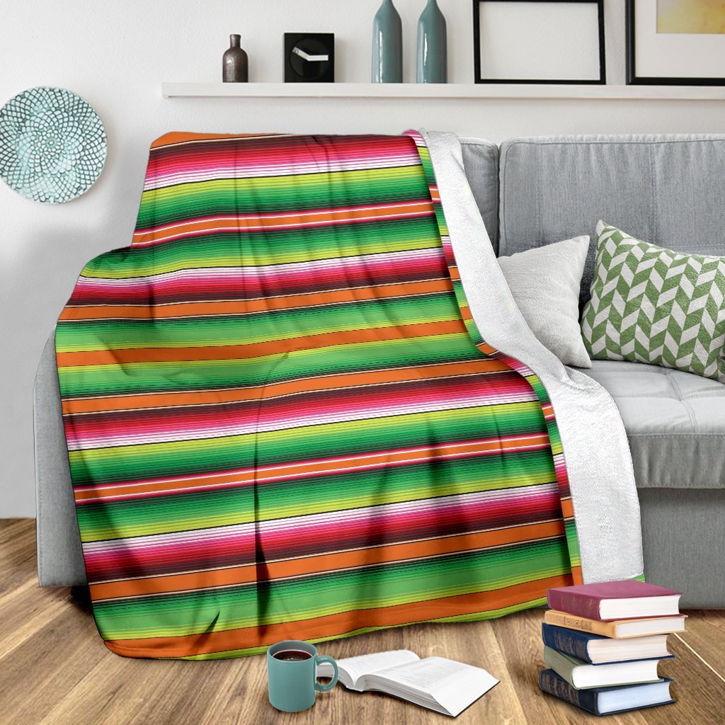 Baja Serape Mexican Blanket Pattern Print Blanket-grizzshop