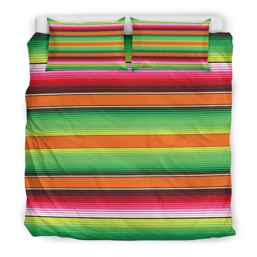 Baja Serape Mexican Blanket Pattern Print Duvet Cover Bedding Set-grizzshop