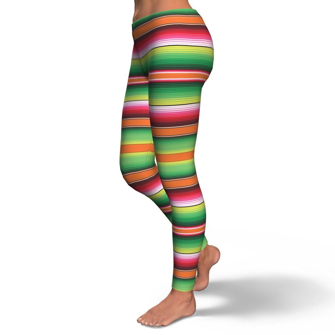 Baja Serape Mexican Blanket Pattern Print Pattern Women Leggings-grizzshop