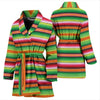 Baja Serape Mexican Blanket Pattern Print Women Long Robe-grizzshop