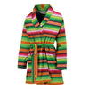 Baja Serape Mexican Blanket Pattern Print Women Long Robe-grizzshop