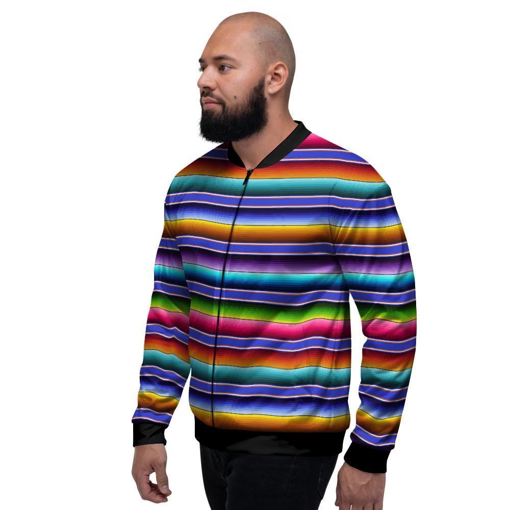 Baja Serape Mexican Men's Bomber Jacket-grizzshop