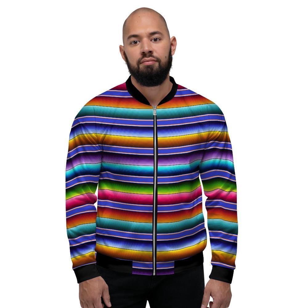 Baja Serape Mexican Men's Bomber Jacket-grizzshop