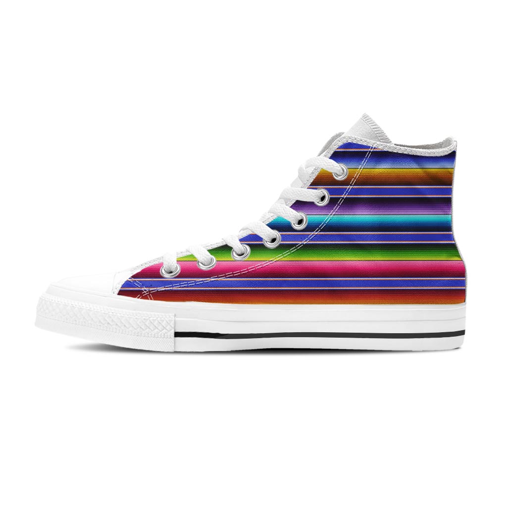 Baja Serape Mexican Men's High Top Shoes-grizzshop