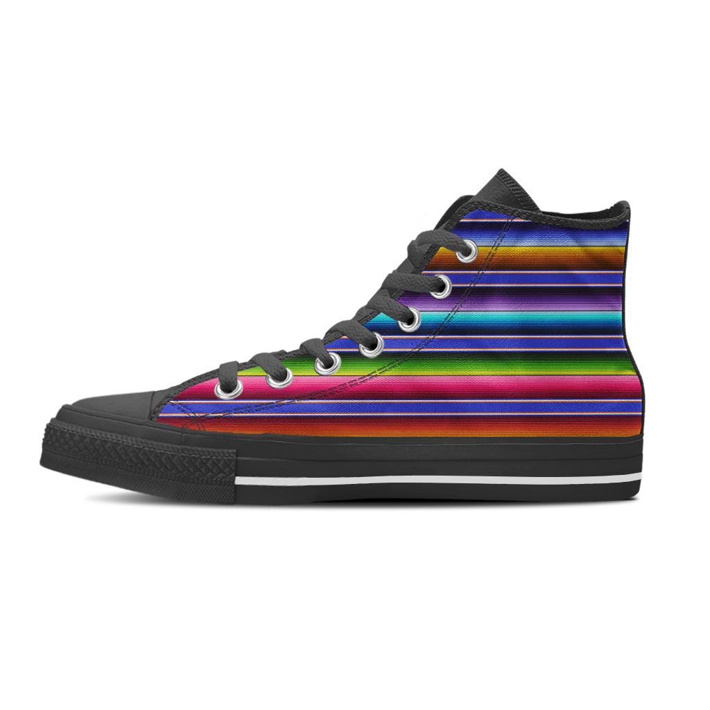 Baja Serape Mexican Men's High Top Shoes-grizzshop