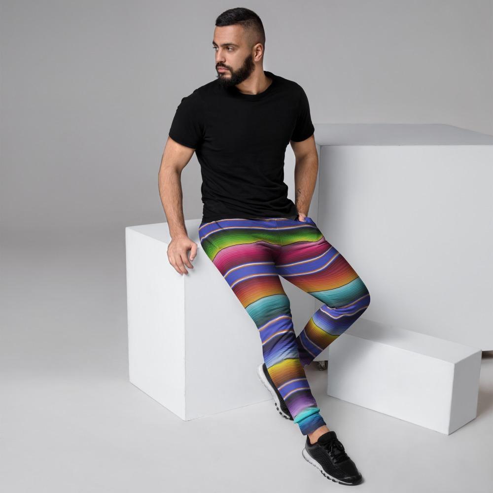 Baja Serape Mexican Men's Joggers-grizzshop