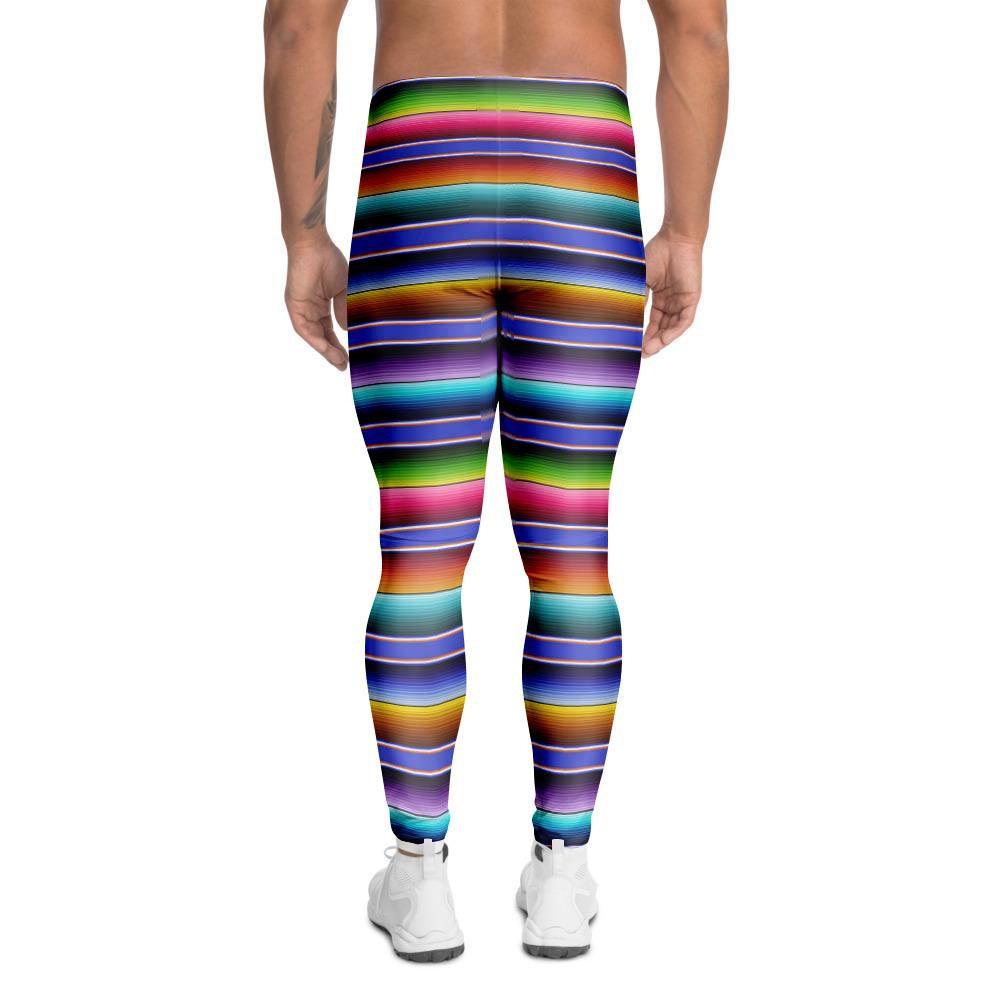 Baja Serape Mexican Men's Leggings-grizzshop