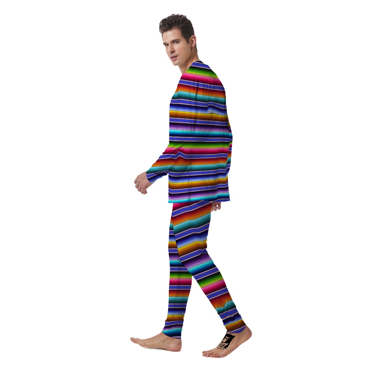 Baja Serape Mexican Men's Pajamas-grizzshop