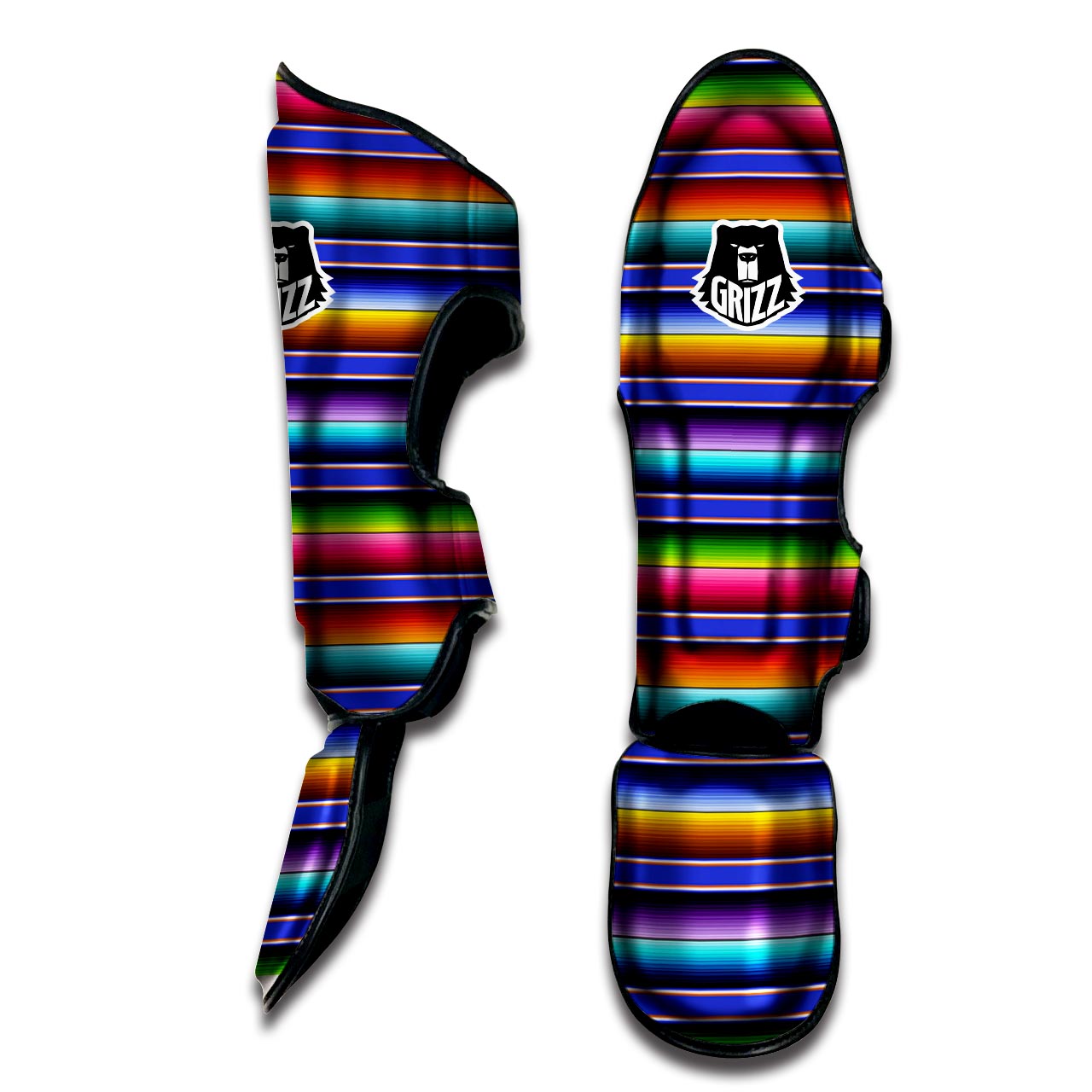 Baja Serape Mexican Muay Thai Shin Guard-grizzshop