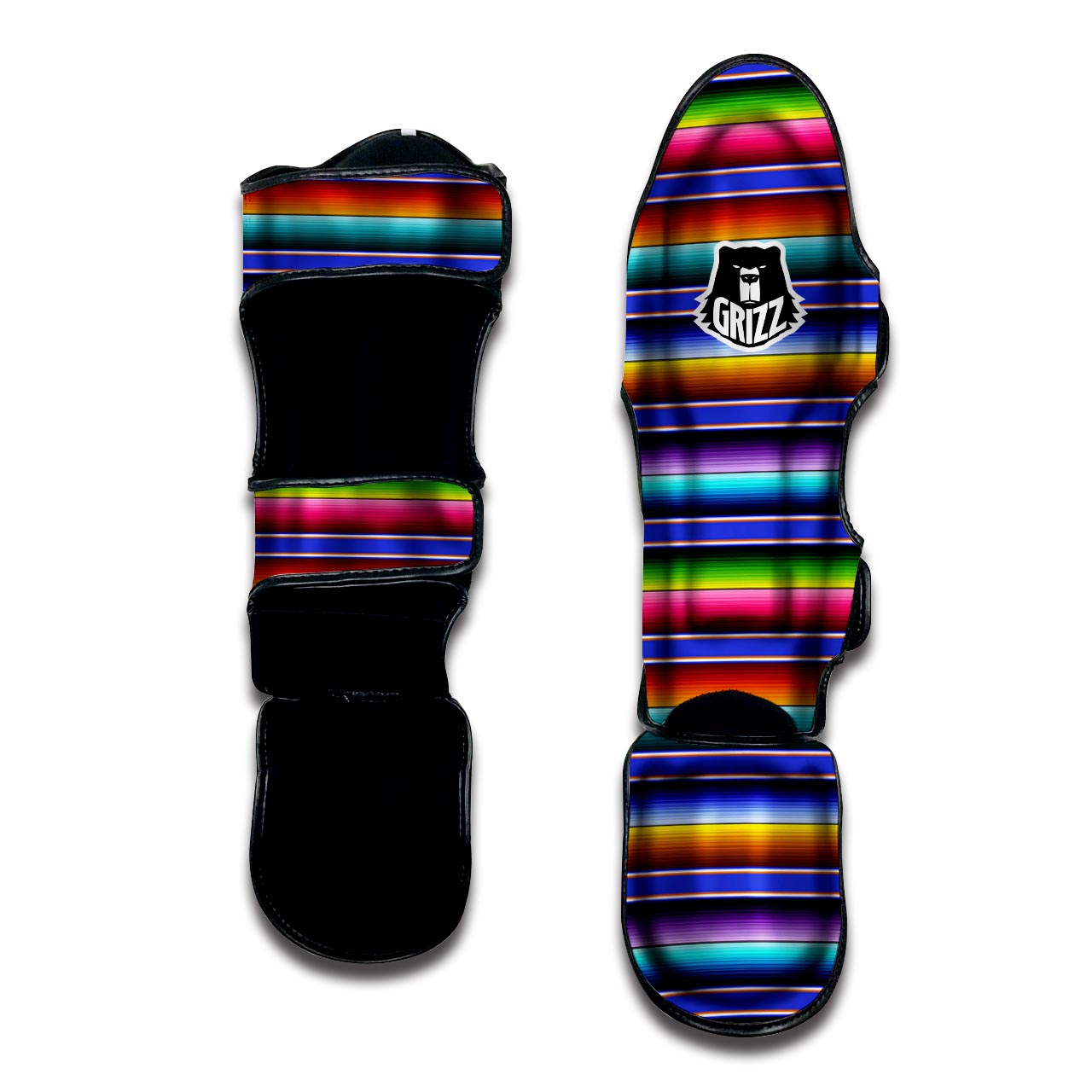 Baja Serape Mexican Muay Thai Shin Guard-grizzshop