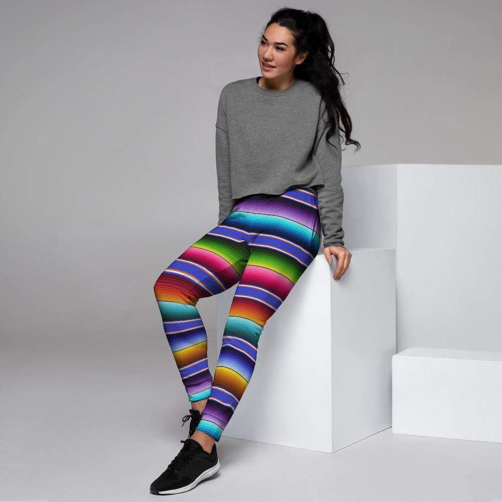 Baja Serape Mexican Women's Joggers-grizzshop