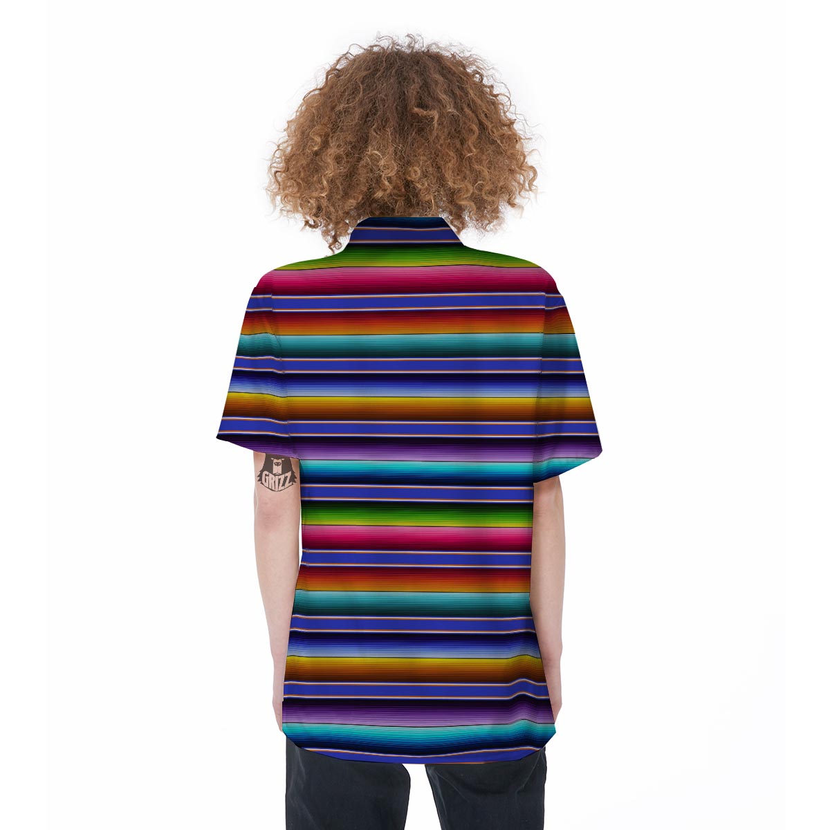 Baja Serape Mexican Women's Short Sleeve Shirts-grizzshop