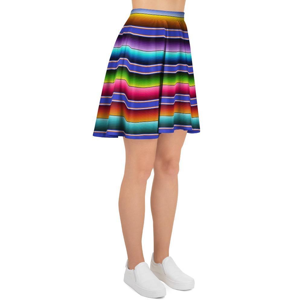 Baja Serape Mexican Women's Skirt-grizzshop