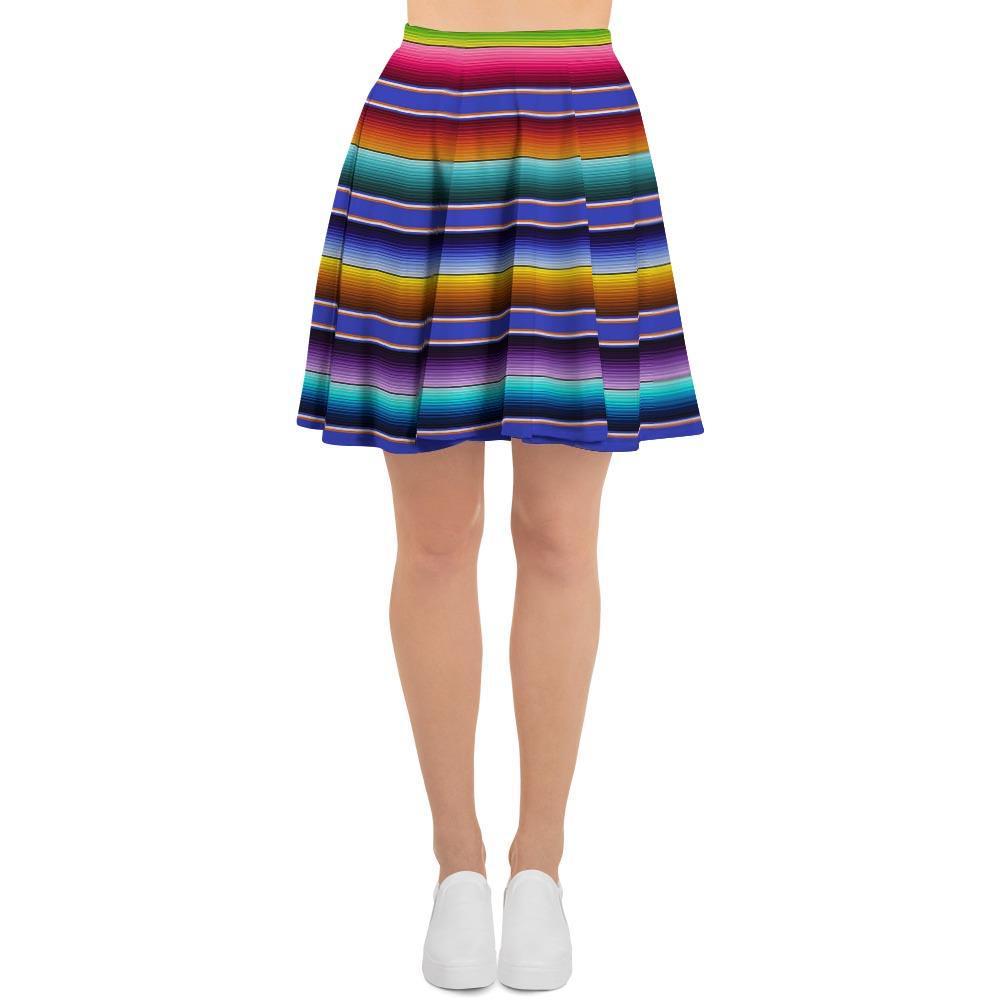 Baja Serape Mexican Women's Skirt-grizzshop