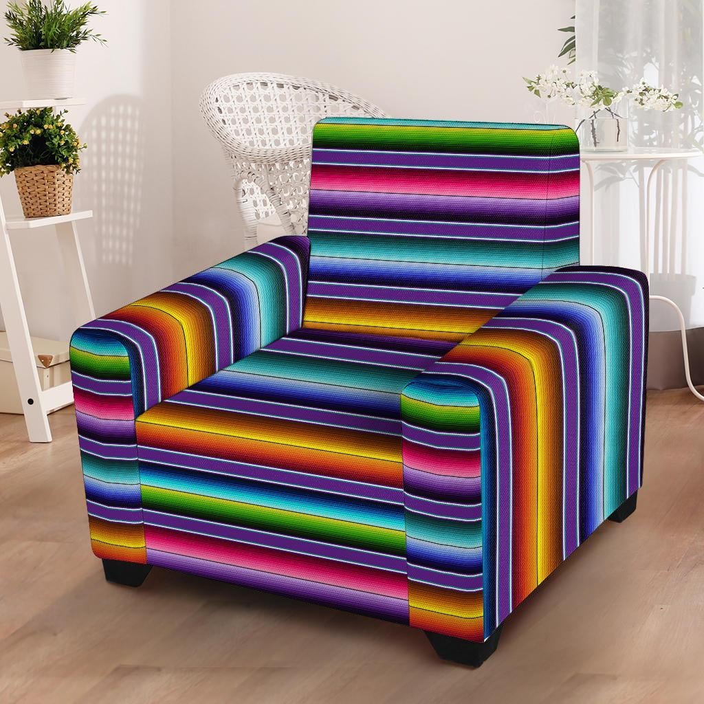 Baja Serape Print Armchair Cover-grizzshop