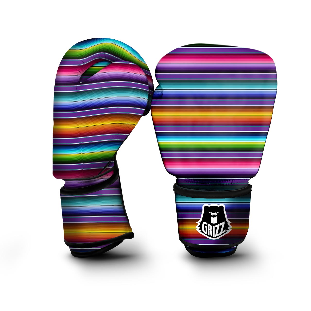 Baja Serape Print Boxing Gloves-grizzshop