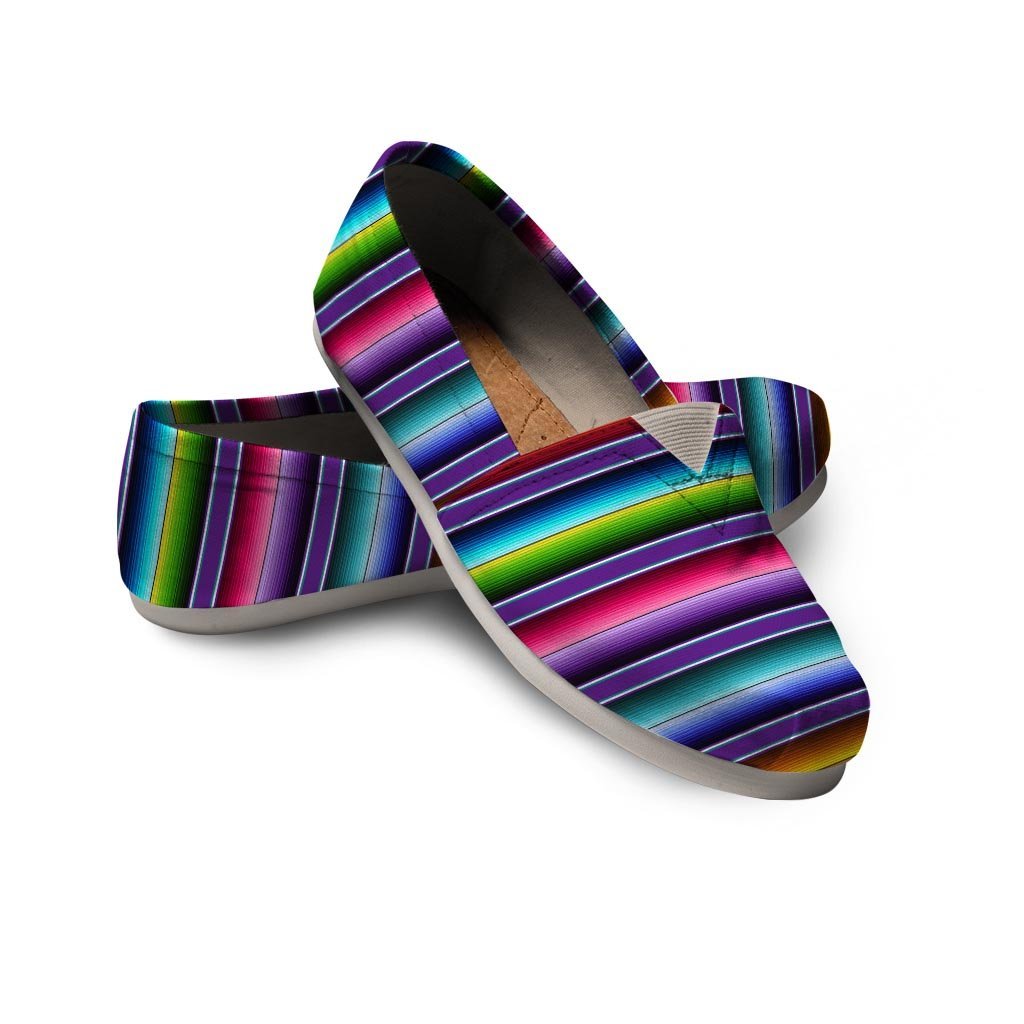 Baja Serape Print Canvas Shoes-grizzshop