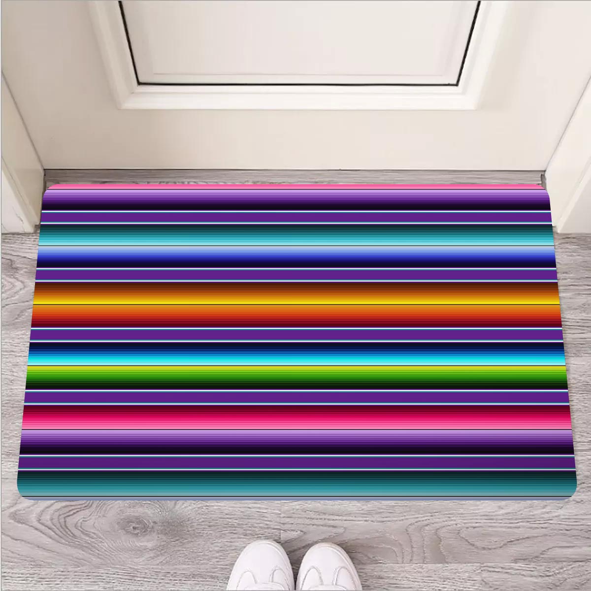 Baja Serape Print Door Mat-grizzshop