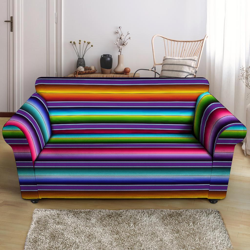 Baja Serape Print Loveseat Cover-grizzshop