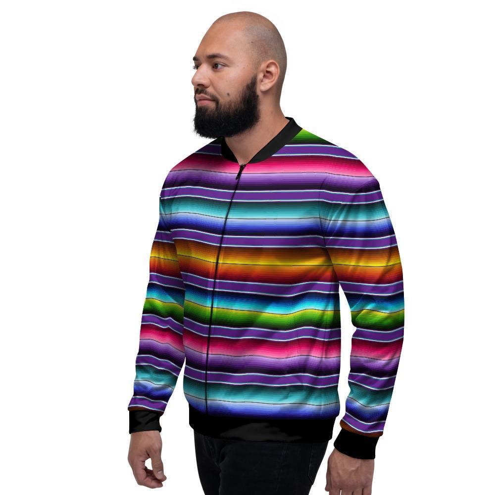 Baja Serape Print Men's Bomber Jacket-grizzshop