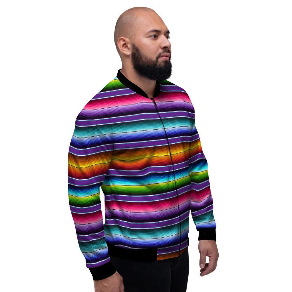 Baja Serape Print Men's Bomber Jacket-grizzshop