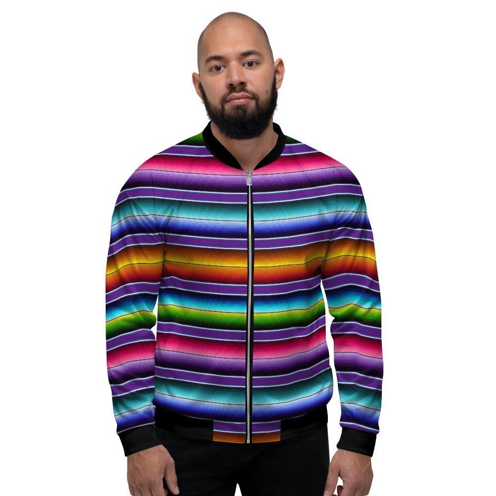 Baja Serape Print Men's Bomber Jacket-grizzshop