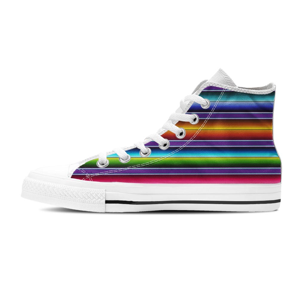 Baja Serape Print Men's High Top Shoes-grizzshop