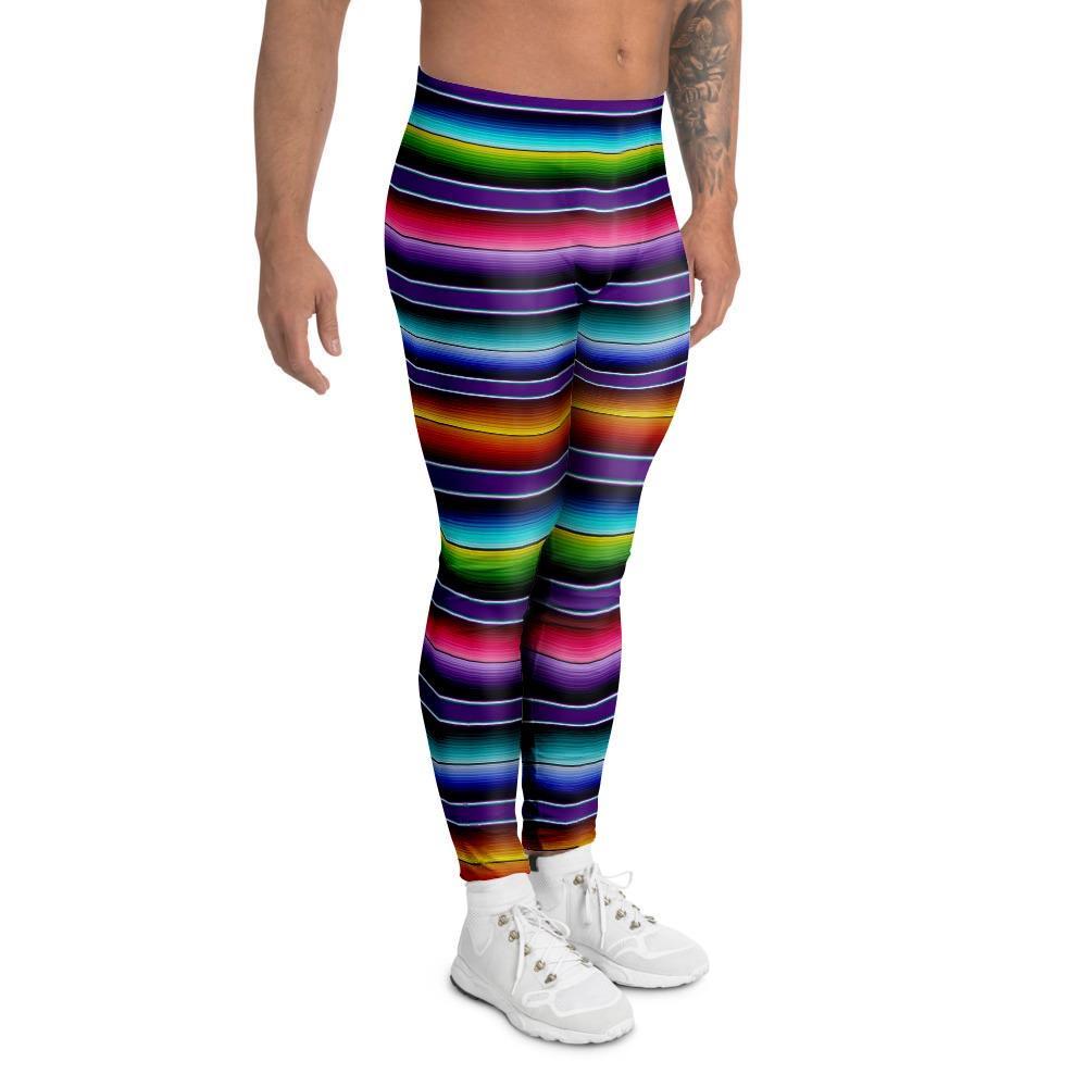 Baja Serape Print Men's Leggings-grizzshop