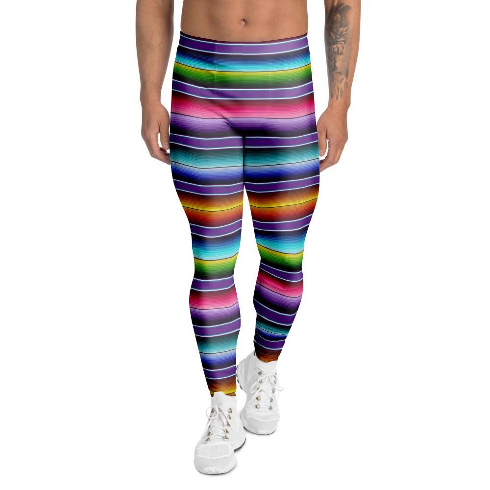 Baja Serape Print Men's Leggings-grizzshop