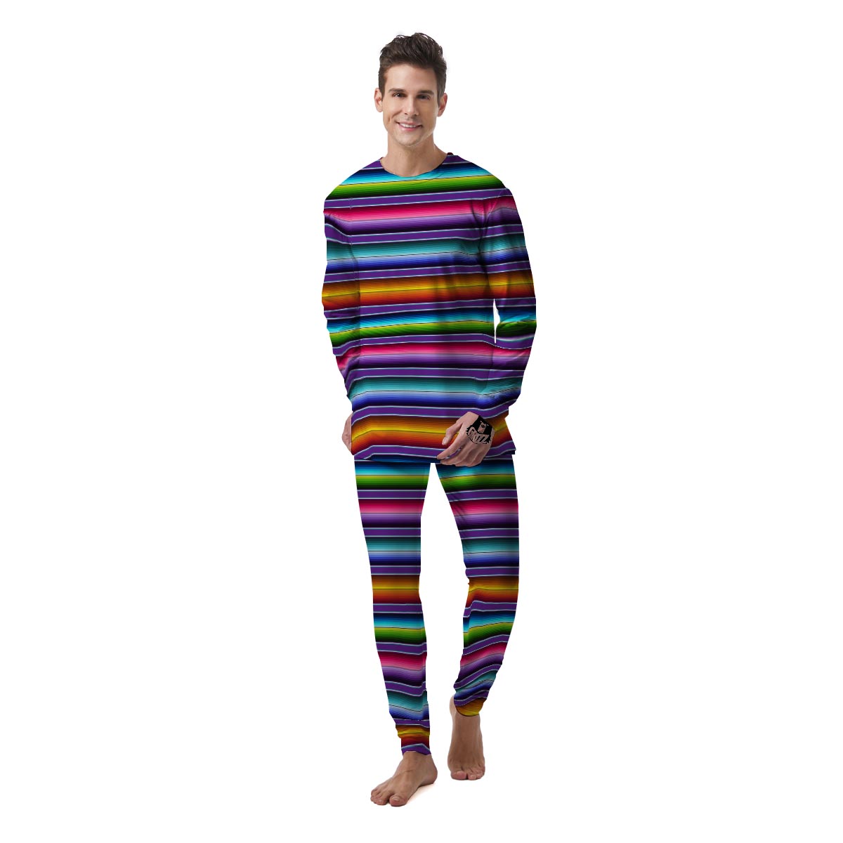 Baja Serape Print Men's Pajamas-grizzshop