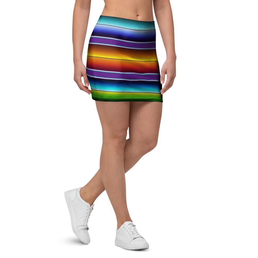 Baja Serape Print Mini Skirt-grizzshop