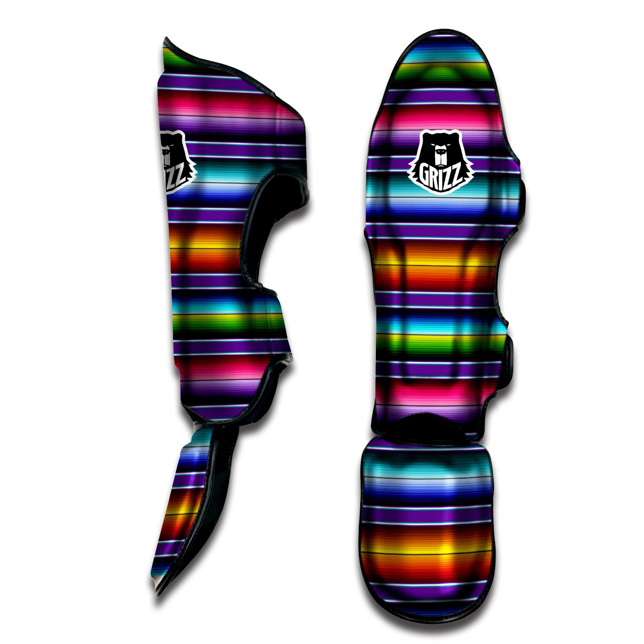 Baja Serape Print Muay Thai Shin Guard-grizzshop