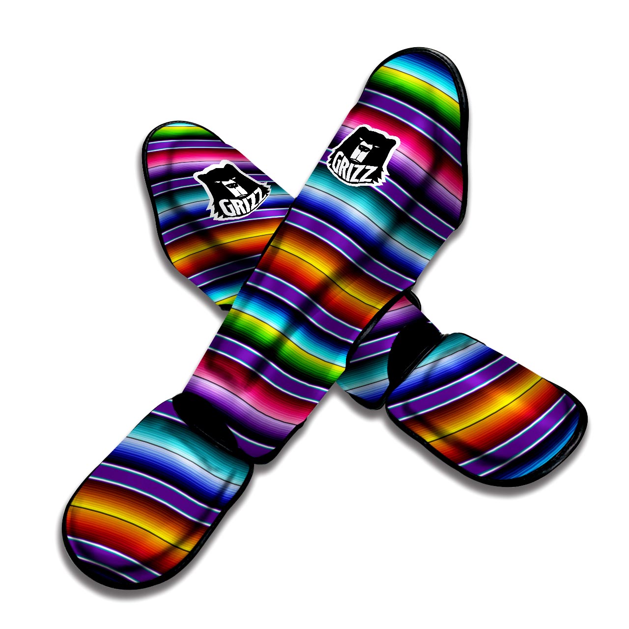 Baja Serape Print Muay Thai Shin Guard-grizzshop