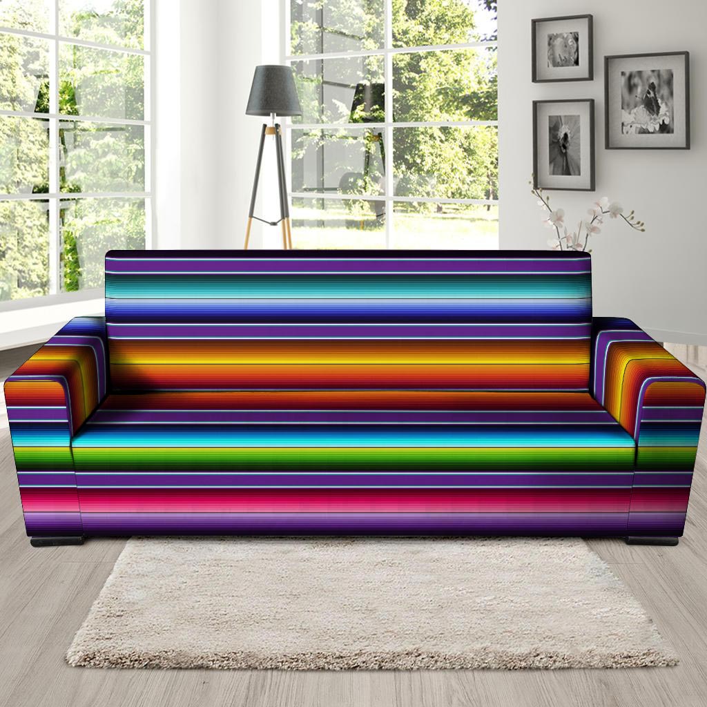 Baja Serape Print Sofa Cover-grizzshop