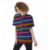 Baja Serape Print Women's Short Sleeve Shirts-grizzshop