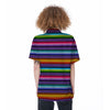 Baja Serape Print Women's Short Sleeve Shirts-grizzshop