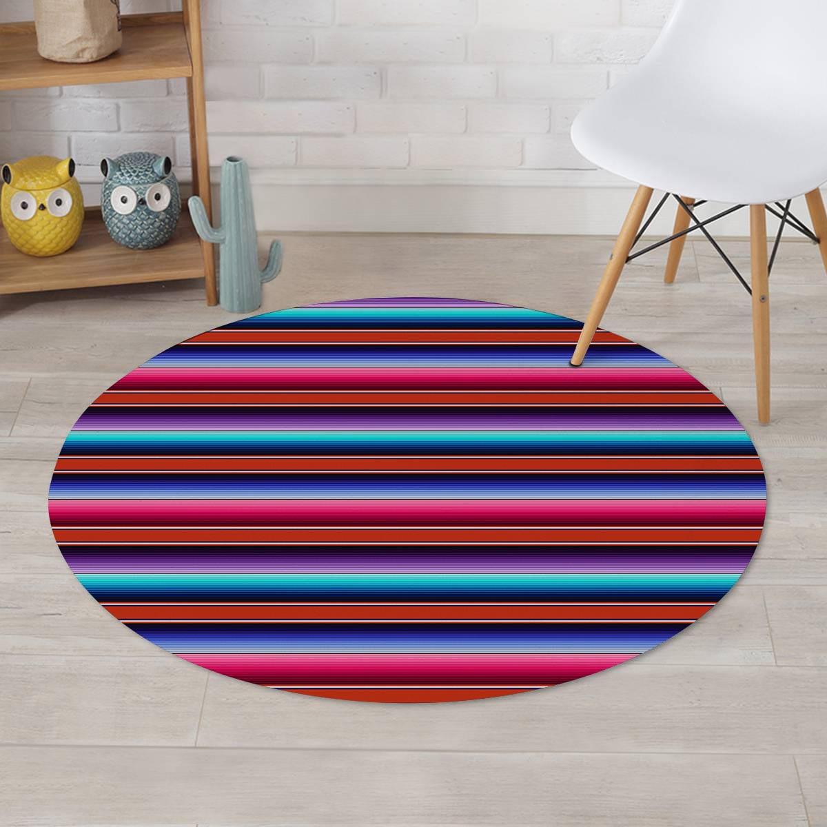 Baja Serape Round Rug-grizzshop