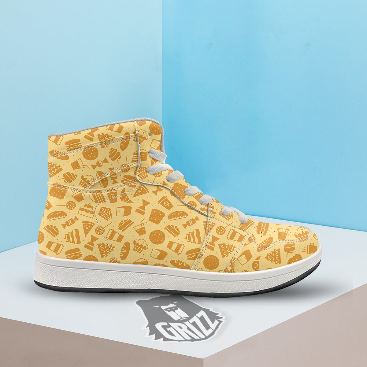 Bakery And Dessert Print Pattern High Top Sneakers-grizzshop